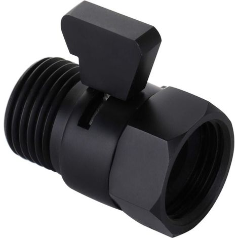 (Noir mat)Vanne de régulation du débit d'eau, vanne d'arrêt en nickel brossé pour douche à main, vanne d'arrêt à pression d'eau réglable, connexion standard en laiton G1/2 (1/4)