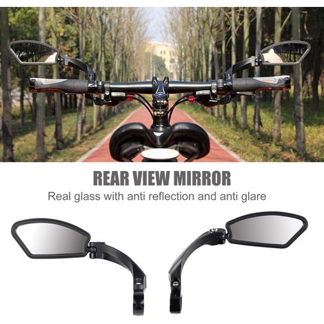 1 Pair Motorcycle Bike Rearview Mirrors Electric Bike Reflectors Bicycle Rearview Mirrors Equipped with Large Field of Vision Mirrors (Square) (1/4)