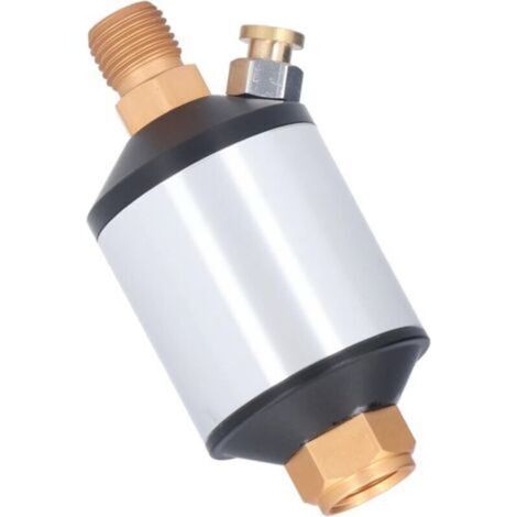 (18×4×4.5cm)Séparateur D'eau de Compresseur D'air, Sortie D'entrée NPT 1/4 Po Mini Séparateur D'eau de Filtre à Air en Ligne pour Filtre de Compresseur D'air Séparateur D'eau D'huile en (1/4)