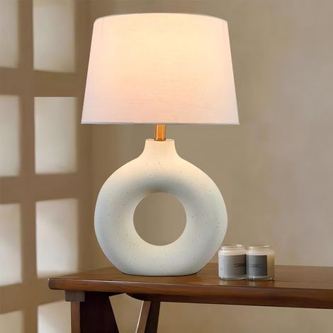 Lampe à Poser NICOSIE en céramique Écru (1/3)