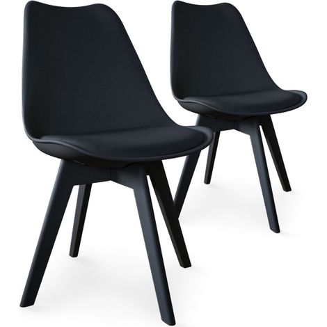 Lot de 2 Chaises Design "Maélia" 82cm Noir (1/3)
