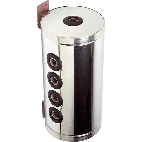 Thermador – Bouteille de mélange inox 25L – 4 piquages taraudés – Corps acier pour purge d'air et chasse des boues – Isolation montée