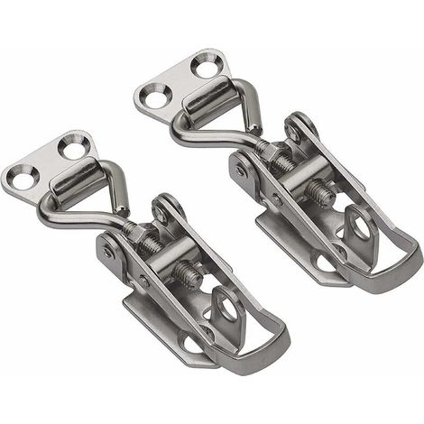 2PCS Hasp réglable pince à levier en acier Tension Lock Box, Avec Crochet Fermeture à Ressort en Acier pour Coffret, Boîte, Tiroir, Armoire, Trousse médical, Coffre à Outils (1/5)