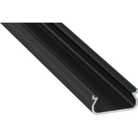 Profilo in alluminio anodizzato nero KIMERA-ORRE con diffusore opalino e terminali 2,02 M