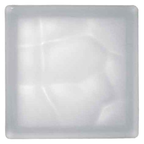 VETROMATTONE ONDULATO BIANCO SATINATO 19x19x8 cm