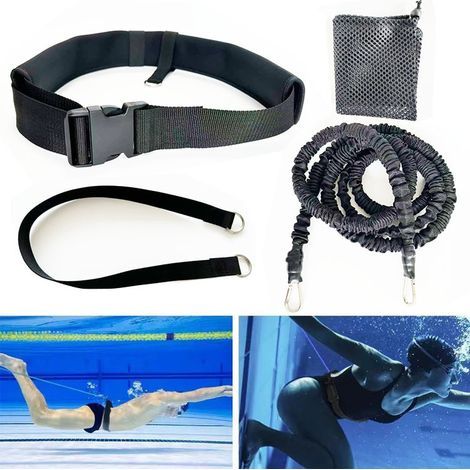 Verstellbarer Wasser-Widerstandsgurt von 2,5 bis 7,5 m für das Schwimmtraining im Pool. Ideal zur Steigerung der Ausdauer, geeignet für Erwachsene und Kinder. (1/5)