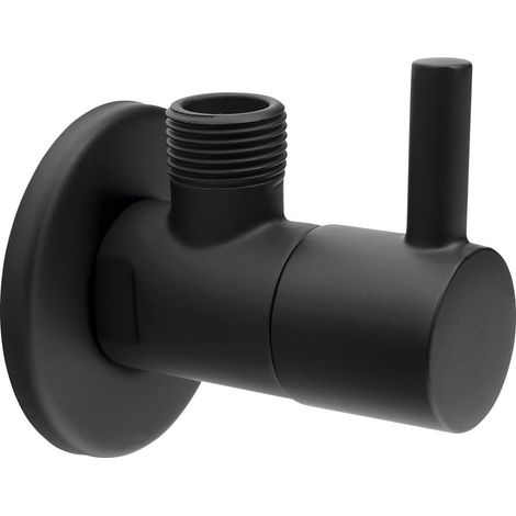 Vanne d'angle 1/2"x3/8", ronde, noir mat