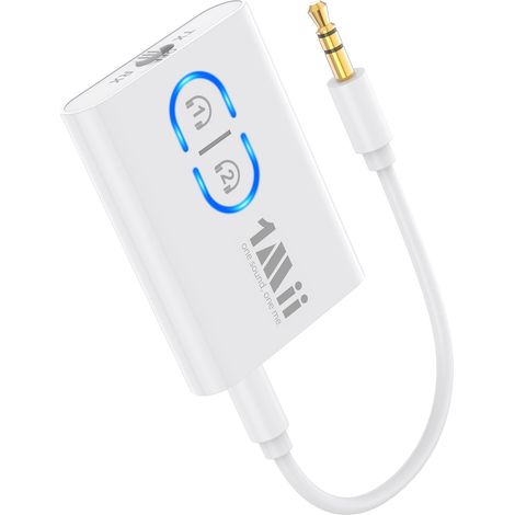 Adaptateur Bluetooth 5.3 pour TV, émetteur et récepteur Bluetooth 2 en 1, transmetteur audio sans fil avec aptX Adaptive et HD, entrée jack 3,5 mm pour casque, système stéréo (1/5)