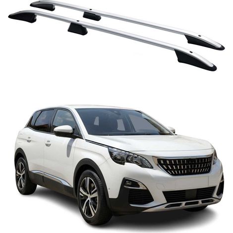 OMAC Barres de Toit longitudinales Compatible avec Peugeot 3008 2013-2016 Aluminium Gris