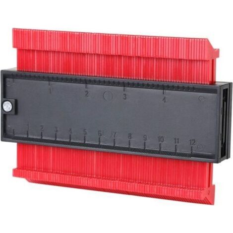 Jauge de contour, 5/127 mm Copieur de contour Outils de bricolage Jauge de contour pour une mesure précise des contours Idéal pour la menuiserie Menuiserie Papa Cadeau de fête des pères (Rouge) (1/4)