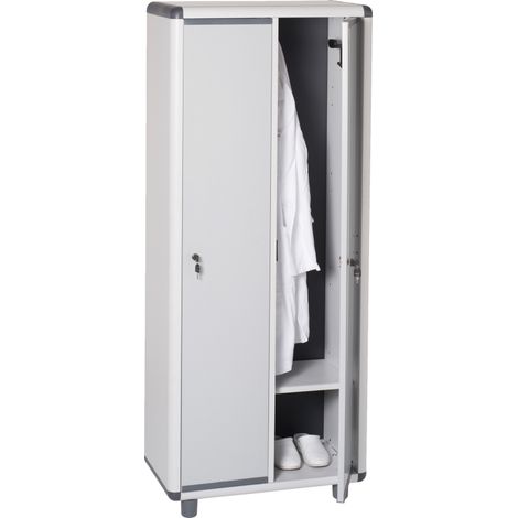Armadio EASY spogliatoio grigio in resina 72x39x175h cm 2 Ante con serratura e chiave