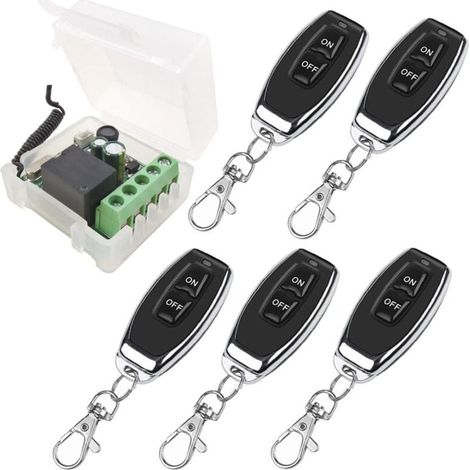 Enowelir Interrupteur Télécommande Sans Fil 433MHz Récepteur Relais 230V Avec 2 Télécommandes Contrôle à Distance 1 Canal (1/4)