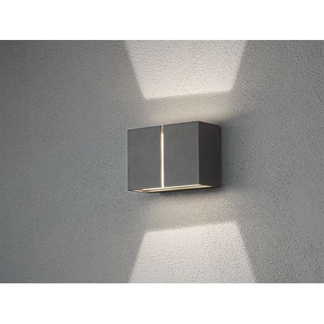 LED Außenwandleuchte PAVIA aus ALU in Anthrazit Up and Down, IP54 ,11,5cm hoch (1/5)