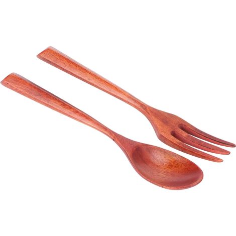 2-teiliges Set hitzebeständiger Holzgabel und -löffel, robustes Küchenbesteck für Zuhause, Restaurant und Büro, Phoebe Wood (1/5)