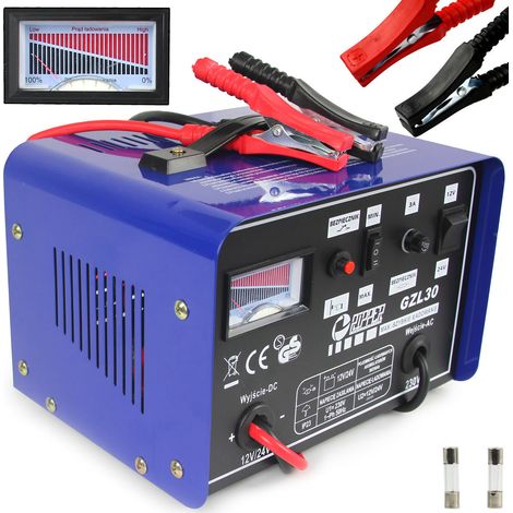 Batterieladegerät 12/24V KFZ PKW Autobatterie ladegerät 7-180Ah 30A mit funktion FAST CHARGE