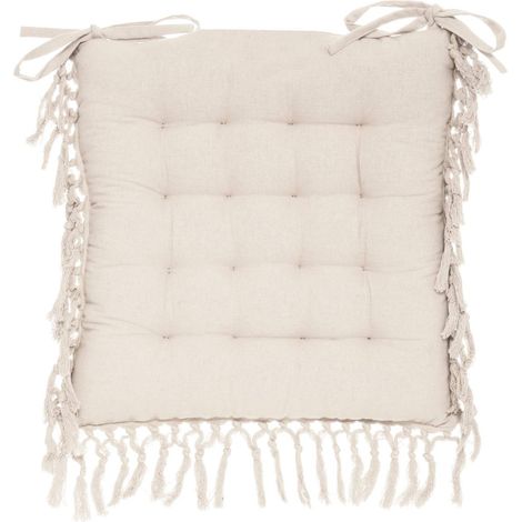 Coprisedia macra in macramè avorio 40x40cm - Atmosphera créateur d'intérieur