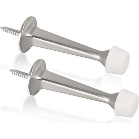 Butée De Porte - Alliage De Zinc Moulé Sous Pression - Embout En Caoutchouc Souple - Diamètre 2,5 Cm Longueur 7,2 Cm - Lot De 4