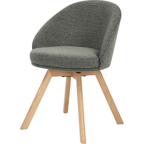Chaise pivotante 53x55x78 cm en tissu texturé vert olive - LOOMA