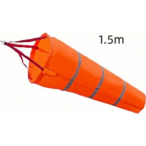 Manche à air orange, indicateur de direction du vent pour mesurer la direction du vent, avec sangle d'extérieur en polyester (rayée, 150 cm) (1/4)