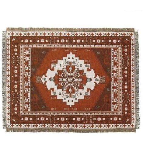 1 Pièce 160x130cm Couverture Plaid Brun Tricotée Décorée avec des Franges Bohême Simple Doux Confortable Protéger Contre Le Froid pour Canapé Sofa Chaise à Repos et Sieste (1/5)