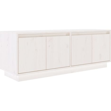 Mobile TV multimediale scaffale TV credenza TV sala da pranzo soggiorno camera da letto 110 x 34 x 40 cm legno di pino massiccio bianco 020025752