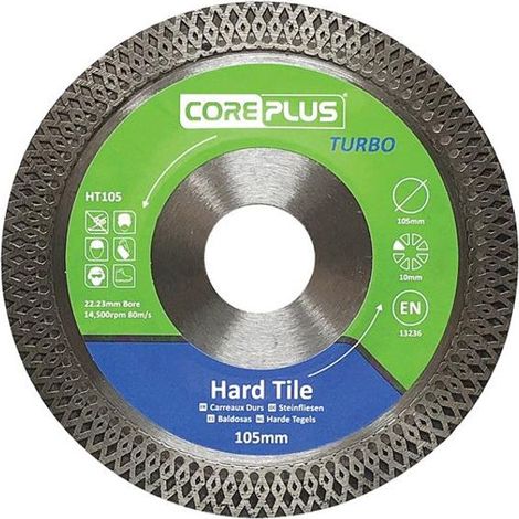 CorePlus HT105 Hard Tile Turbo Diamond Blade 105mm (1/2)