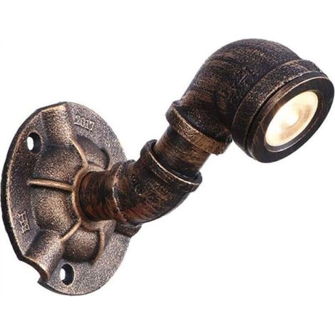 Applique murale style loft en fer, style industriel rétro vintage, style steam punk, LED 3 W, applique murale en métal (1/4)