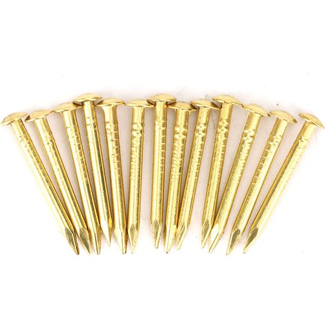 Charnière de meubles en laiton, clous à tête ronde, accessoires de quincaillerie, longueur 10mm/15mm/18mm/22mm 18mm, 100 pièces (1/5)
