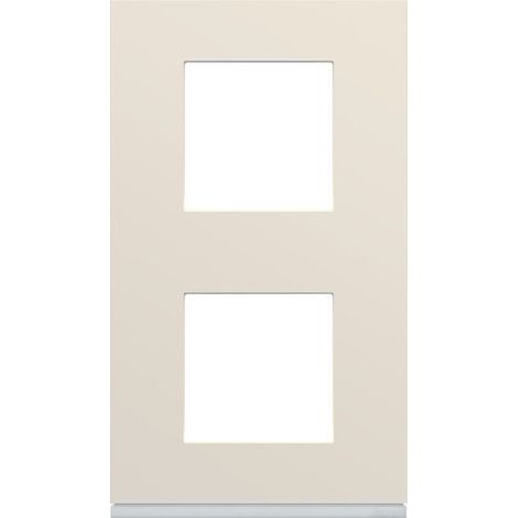 plaque - 2 postes - verticale - 71 mm - dune - hager gallery wxp0342
