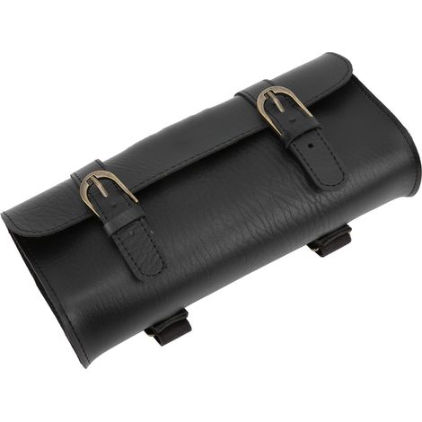 Sacoche de vélo pliable en simili cuir pour outils de réparation, compatible guidon de scooter. (1/5)