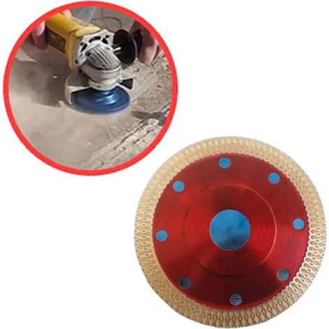 Disque de scie diamanté de 11,4 cm (4,5 po) à bord grillagé, résistant à l'usure, pour la coupe de carreaux de céramique à sec ou humide. (1/5)