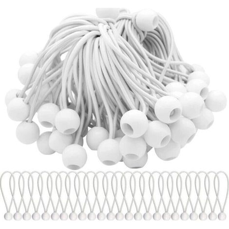 Tendeur Elastique - 50 pieces - Cordon avec boules - Sandow pour chapiteau tente bache