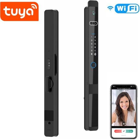Tuya Serratura Smart WiFi Impermeabile per Porta con Spioncino e Riconoscimento Facciale 3D