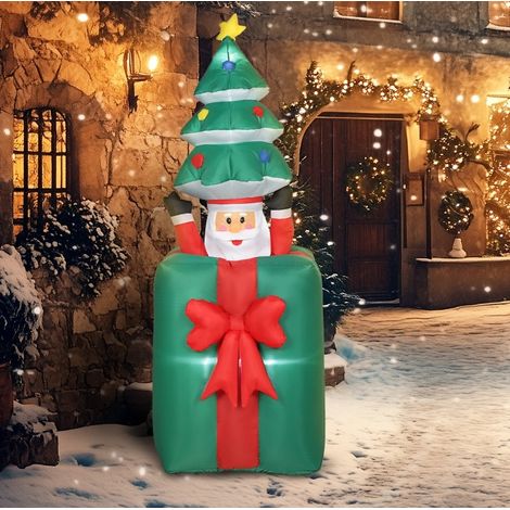Aufblasbare Weihnachtsdekoration mit LED Polyester Rot OKMYHOME (1/3)