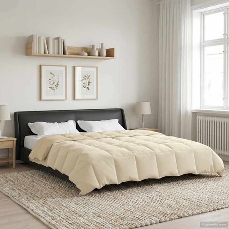 Sommerdecke Gepolstert Creme 200 x 220 cm Mikrofaser