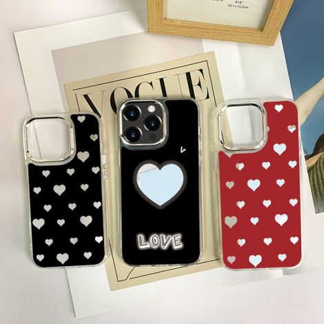 Coque de téléphone peinte miroir - Design cœur pour iPhone 16 Pro Max (1/4)