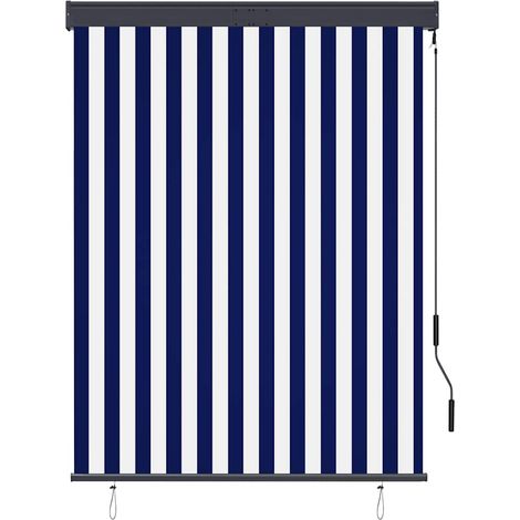 Store roulant d'extérieur 120x250 cm Bleu et blanc