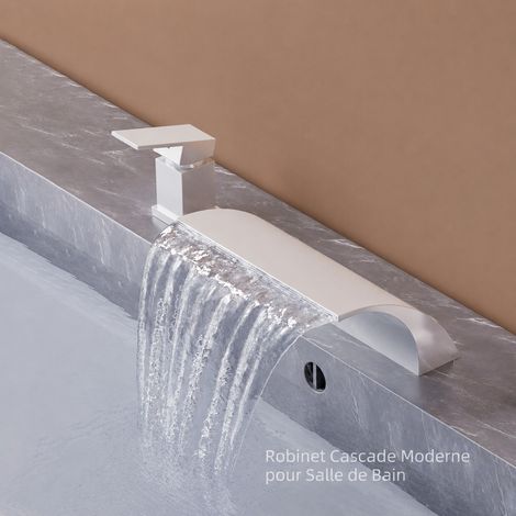 Robinet mélangeur de baignoire cascade split style américain blanc ensemble 2 pièces blanc réf 8180 2 kg – Livraison gratuite