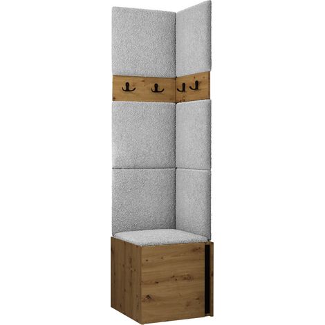 Conjunto para recibidor Pinis XXI, Abriamo 6, 186x42x46cm, Aglomerado laminado, Tapiz, Colocada, Montada en la pared