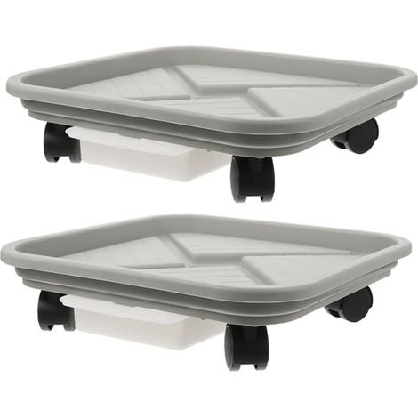 2pièces Roulettes pour Pots de Fleurs Plateau de Déplacement pour Plantes Intérieures Chariot à Roulettes pour Pots de Fleurs et Bonsaïs Bac Surélevé pour Éviter les Débordements (1/5)