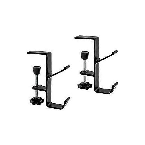 Lot de 2 supports de bureau pour sac à dos, crochet de fixation, support portable pour casque audio, pour table ou bureau (noir) (1/5)