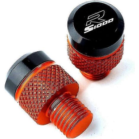 Accessoires moto pour BMW S1000R, S1000XR, S 1000 RS, 1000 XR (2021-2022) : bouchons de rétroviseurs en aluminium CNC M101,25, vis et boulons, couleur : orange (S1000R). (1/4)