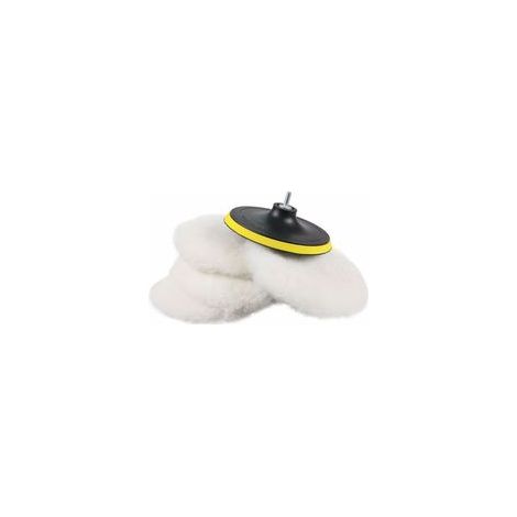 Stück tao 150 mm Polierhaube + Polierscheibe, Wolle, Polierschwamm, Polierpad, Polierpad mit M14-Bohradapter für Poliermaschine - Crezuo