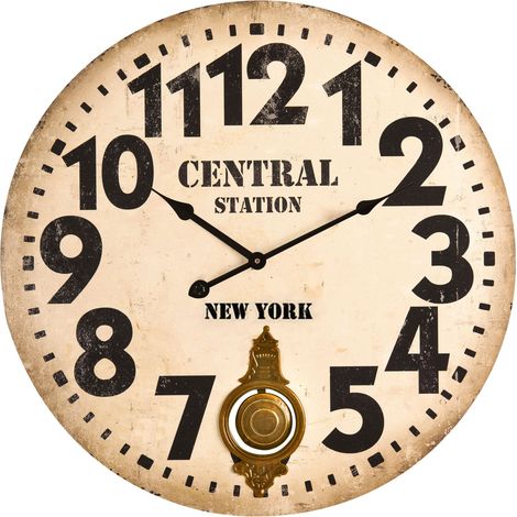 Premier Housewares Wall Clock Wooden Clocks For Living Room Numbers Kitchen Clocks Wall Contemporary Clocks For Bedrooms 58 x 5 x 58 (1/3)
