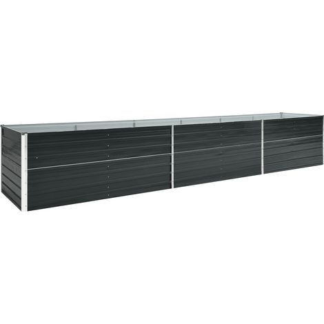 Fioriera rialzata per piante e fiori acciaio zincato 480 x 80 x 45 cm antracite 020001122