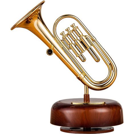 Boîte à musique trompette classique vintage, artisanat exquis, boîte à musique saxophone pour instrument de musique, ornement 2057 Trompette (1/5)