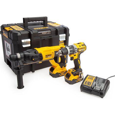 DEWALT DCK2071P2T 18V Sds+ And Combi Drill Twin Pack