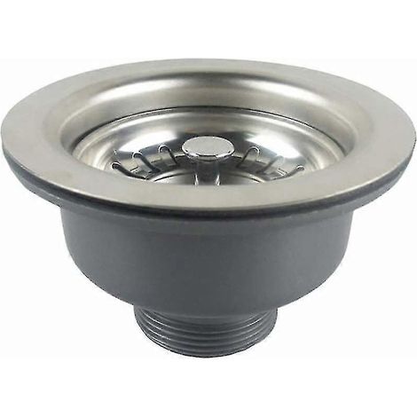 Bonde d'évier sans trop-plein, panier en acier inoxydable 110 mm, 1 pièce, acier inoxydable + ABS, bonde + panier (1/5)