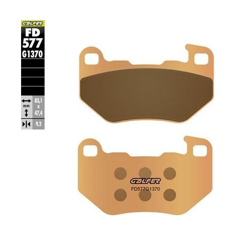 Pastillas de freno Galfer de metal sinterizado (doradas) para uso en carretera, traseras, para Harley Davidson XL 883 Superlow '08-'14 RH 1250 Sposter S '21-'23
