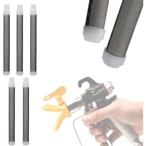 Rosfix 5x Pistolenfilter – Weiß 60 MESH Filter  Universell für Airless-Spritzgeräte  Metall, Kunststoff, L 96,8mm, Ø 9mm  Ersatzfilter für Malerarbeiten